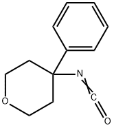 4-イソシアナト-4-フェニルテトラヒドロ-2H-ピラン 化学構造式