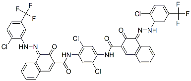 (4Z)-4-[[2-chloro-5-(trifluoromethyl)phenyl]hydrazinylidene]-N-[2,5-dichloro-4-[[(4E)-4-[[2-chloro-5-(trifluoromethyl)phenyl]hydrazinylidene]-3-oxo-naphthalene-2-carbonyl]amino]phenyl]-3-oxo-naphthalene-2-carboxamide|