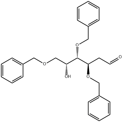 3,4,6-トリ-O-ベンジル-2-デオキシ-D-ガラクトピラノース 化学構造式