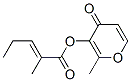 2-methyl-4-oxo-4H-pyran-3-yl 2-methyl-pent-2-en-1-oate 结构式