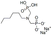 disodium dihydrogen [(hexylimino)bis(methylene)]bisphosphonate 结构式