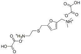 [5-[[(2-ammonioethyl)thio]methyl]furfuryl]dimethylammonium di(hydrogen oxalate) 结构式