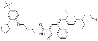 N-[4-[2-cyclopentyl-4-(1,1-dimethylethyl)phenoxy]butyl]-4-[[4-[ethyl(2-hydroxyethyl)amino]-2-methylphenyl]imino]-1,4-dihydro-1-oxonaphthalene-2-carboxamide|