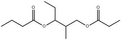 1-ethyl-2-methyl-3-(1-oxopropoxy)propyl butyrate Struktur