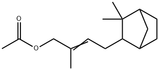 (3,3-dimethyl-2-norbornyl)-2-methyl-2-buten-1-yl acetate 结构式