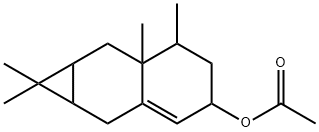 1a,2,4,5,6,6a,7,7a-オクタヒドロ-1,1,6,6a-テトラメチル-1H-シクロプロパ[b]ナフタレン-4-オールアセタート 化学構造式