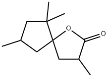 3,6,6,8-tetramethyl-1-oxaspiro[4.4]nonan-2-one Struktur