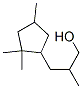 beta,2,2,4-tetramethylcyclopentanepropanol Struktur