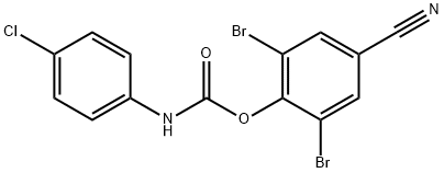 N-(4-クロロフェニル)カルバミド酸2,6-ジブロモ-4-シアノフェニル 化学構造式