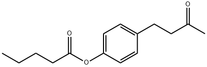 ペンタン酸4-(3-オキソブチル)フェニル 化学構造式