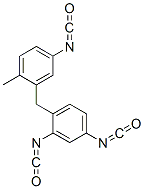 2,4-ジイソシアナト-1-[(5-イソシアナト-2-メチルフェニル)メチル]ベンゼン 化学構造式