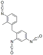 1-[(2,4-ジイソシアナトフェニル)メチル]-3-イソシアナト-2-メチルベンゼン 化学構造式