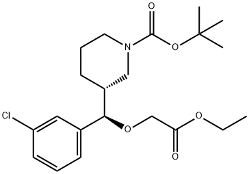 (R)-tert-butyl 3-((R)-(3-chlorophenyl)(2-ethoxy-2-oxoethoxy)Methyl)piperidine-1-carboxylate Structure