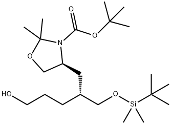 3-Oxazolidinecarboxylic acid, 4-[(2R)-2-[[[(1,1-diMethylethyl)diMethylsilyl]oxy]Methyl]-5-hydroxypentyl]-2,2-diMethyl-, 1,1-diMethylethyl ester, (4S)- Structure