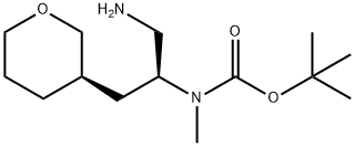 CarbaMic acid, N-[(1S)-1-(aMinoMethyl)-2-[(3R)-tetrahydro-2H-pyran-3-yl]ethyl]-N-Methyl-, 1,1-diMethylethyl ester Structure