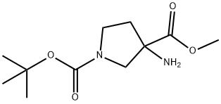 1-tert-butyl 3-Methyl 3-aMinopyrrolidine-1,3-dicarboxylate, 942190-47-8, 结构式