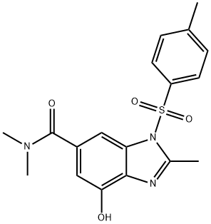 4-羟基-N,N,2-三甲基-1-对甲苯磺酰基-1H-苯并[D]咪唑-6-甲酰胺, 942195-86-0, 结构式
