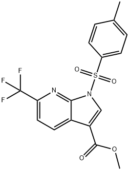 METHYL 6-(TRIFLUOROMETHYL)-1-TOSYL-1H-PYRROLO-[2,3-B]PYRIDINE-3-CARBOXYLATE Structure