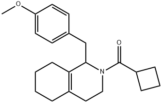 2-(cyclobutylcarbonyl)-1,2,3,4,5,6,7,8-octahydro-1-[(4-methoxyphenyl)methyl]isoquinoline 结构式