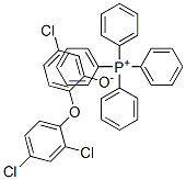 テトラフェニルホスホニウム・5-クロロ-2-(2,4-ジクロロフェノキシ)フェノラート 化学構造式