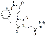 2,4-ジオキソ-5-(フェニルメチル)-1,3-イミダゾリジンビス(プロパン酸ヒドラジド) 化学構造式