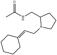 N-[[1-(2-cyclohexylideneethyl)-2-pyrrolidinyl]methyl]acetamide Structure