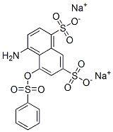 4-amino-5-[(phenylsulphonyl)oxy]naphthalene-1,7-disulphonic acid, sodium salt Structure