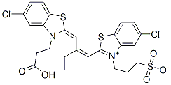 2-[2-[[3-(2-carboxyethyl)-5-chloro-3H-benzothiazol-2-ylidene]methyl]but-1-enyl]-5-chloro-3-(3-sulphonatopropyl)benzothiazolium 结构式