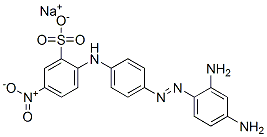 2-[[4-[(2,4-ジアミノフェニル)アゾ]フェニル]アミノ]-5-ニトロ-ベンゼンスルホン酸ナトリウム 化学構造式