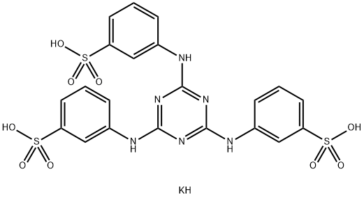 tripotassium 3,3',3''-(1,3,5-triazine-2,4,6-triyltriimino)tris(benzenesulphonate) 结构式
