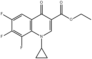 1-シクロプロピル-6,7,8-トリフルオロ-1,4-ジヒドロ-4-オキソ-3-キノリンカルボン酸エチルエステル 化学構造式