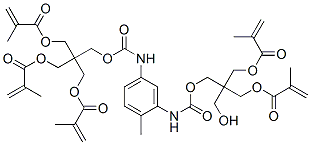 2-[[[[3-[[[3-hydroxy-2,2-bis[(methacryloyloxy)methyl]propoxy]carbonyl]amino]tolyl]carbamoyl]oxy]methyl]-2-[(methacryloyloxy)methyl]propane-1,3-diyl dimethacrylate  Struktur