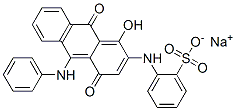 sodium [[10-anilino-4,9-dihydro-1-hydroxy-4,9-dioxo-2-anthryl]amino]benzenesulphonate Struktur