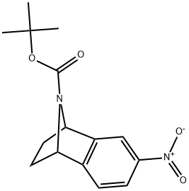 1,2,3,4-四氢-6-硝基 -萘-1,4-亚胺-9-羧酸-1,1-二甲基乙基酯 结构式
