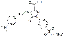 ammonium hydrogen 4-[3-[4-(dimethylamino)phenyl]allylidene]-4,5-dihydro-5-oxo-1-(4-sulphonatophenyl)-1H-pyrazole-3-carboxylate 结构式