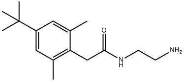 N-(2-アミノエチル)-4-tert-ブチル-2,6-ジメチルベンゼンアセトアミド 化学構造式