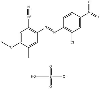 2-[(2-クロロ-4-ニトロフェニル)アゾ]-5-メトキシ-4-メチルベンゼンジアゾニウム・水素スルファート 化学構造式