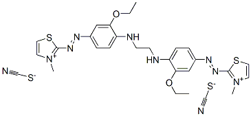 2,2'-[ethylenebis[imino(3-ethoxy-4,1-phenylene)azo]]bis[3-methylthiazolium] dithiocyanate Struktur
