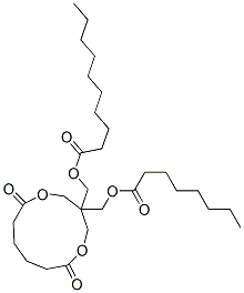[6,11-dioxo-3-[[(1-oxooctyl)oxy]methyl]-1,5-dioxacycloundec-3-yl]methyl decanoate 结构式