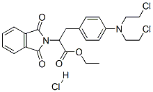 ethyl alpha-[[4-[bis(2-chloroethyl)amino]phenyl]methyl]-1,3-dihydro-1,3-dioxo-2H-isoindole-2-acetate monohydrochloride 结构式