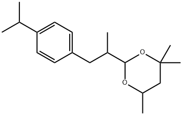 4,4,6-trimethyl-2-[1-methyl-2-[4-(1-methylethyl)phenyl]ethyl]-1,3-dioxane Struktur