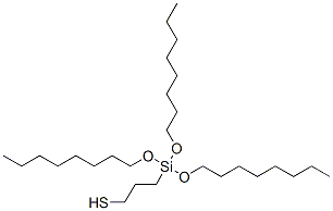 3-[トリス(オクチルオキシ)シリル]-1-プロパンチオール 化学構造式