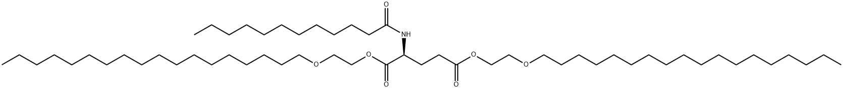 N-(1-オキソドデシル)-L-グルタミン酸ビス[2-(オクタデシルオキシ)エチル] 化学構造式