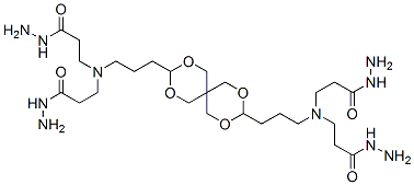 N,N'-(2,4,8,10-tetraoxaspiro[5.5]undecane-3,9-diyldipropane-1,3-diyl)bis[N-(3-hydrazino-3-oxopropyl)-beta-alaninohydrazide] Struktur