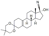 3,3-[(2,2-dimethylpropane-1,3-diyl)bis(oxy)]-17alpha-hydroxyestr-5(10)-ene-17-carbonitrile,94291-97-1,结构式