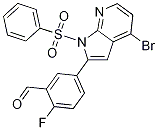 Benzaldehyde, 5-[4-broMo-1-(phenylsulfonyl)-1H-pyrrolo[2,3-b]pyridin-2-yl]-2-fluoro- Structure