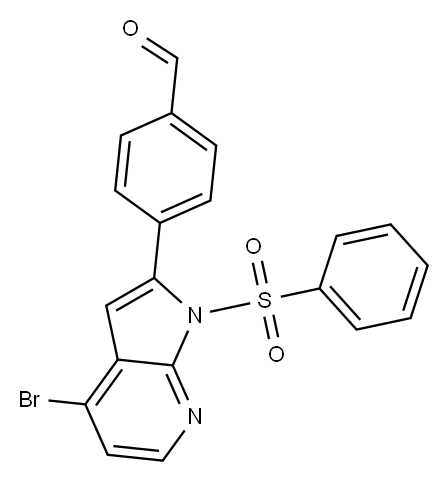 Benzaldehyde, 4-[4-broMo-1-(phenylsulfonyl)-1H-pyrrolo[2,3-b]pyridin-2-yl]-|
