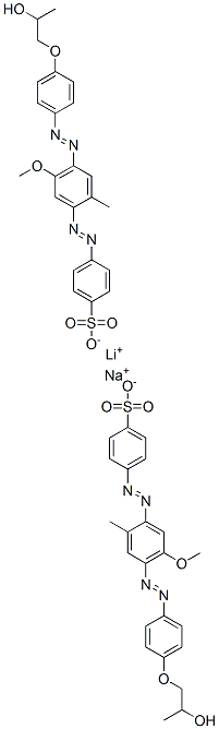 lithium sodium 4-[[4-[[4-(2-hydroxypropoxy)phenyl]azo]-5-methoxy-2-methylphenyl]azo]benzenesulphonate Structure