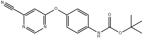 (4-((6-氰基嘧啶-4-基)氧基)苯基)氨基甲酸叔丁酯, 943313-34-6, 结构式