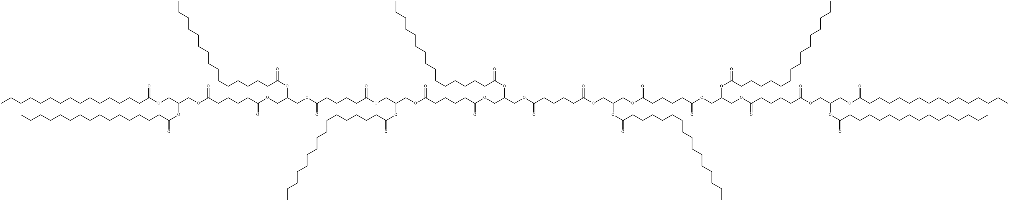 bis[2,3-bis(palmitoyloxy)propyl] 6,12,17,23,28,34,39,45,50,56-decaoxo-9,20,31,42,53-pentakis(palmitoyloxy)-7,11,18,22,29,33,40,44,51,55-decaoxahenhexacontanedioate Structure
